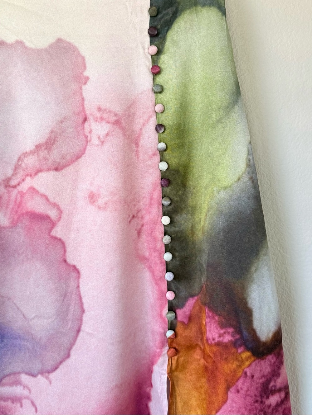 ANTHROPOLOGIE NWT M CONDITIONS APPLY Clania Watercolor Ruffle Trim Maxi Skirt - Picture 3 of 12